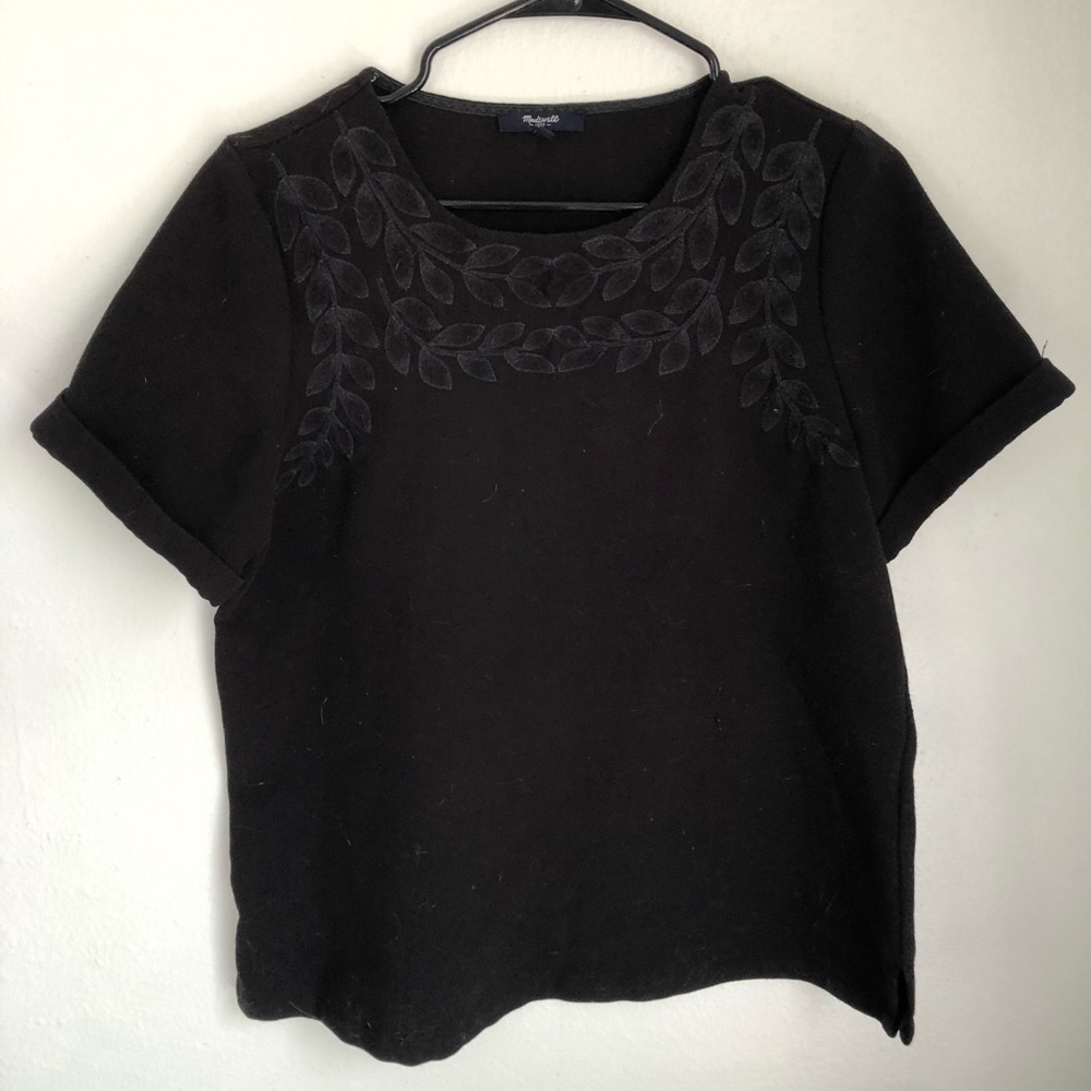 Madewell black embroidered shirt